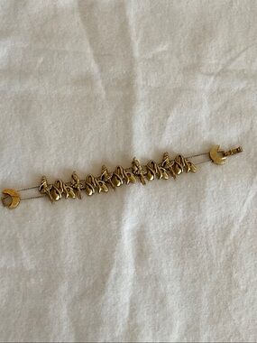 Gold Tone Sliding Charm Bracelet